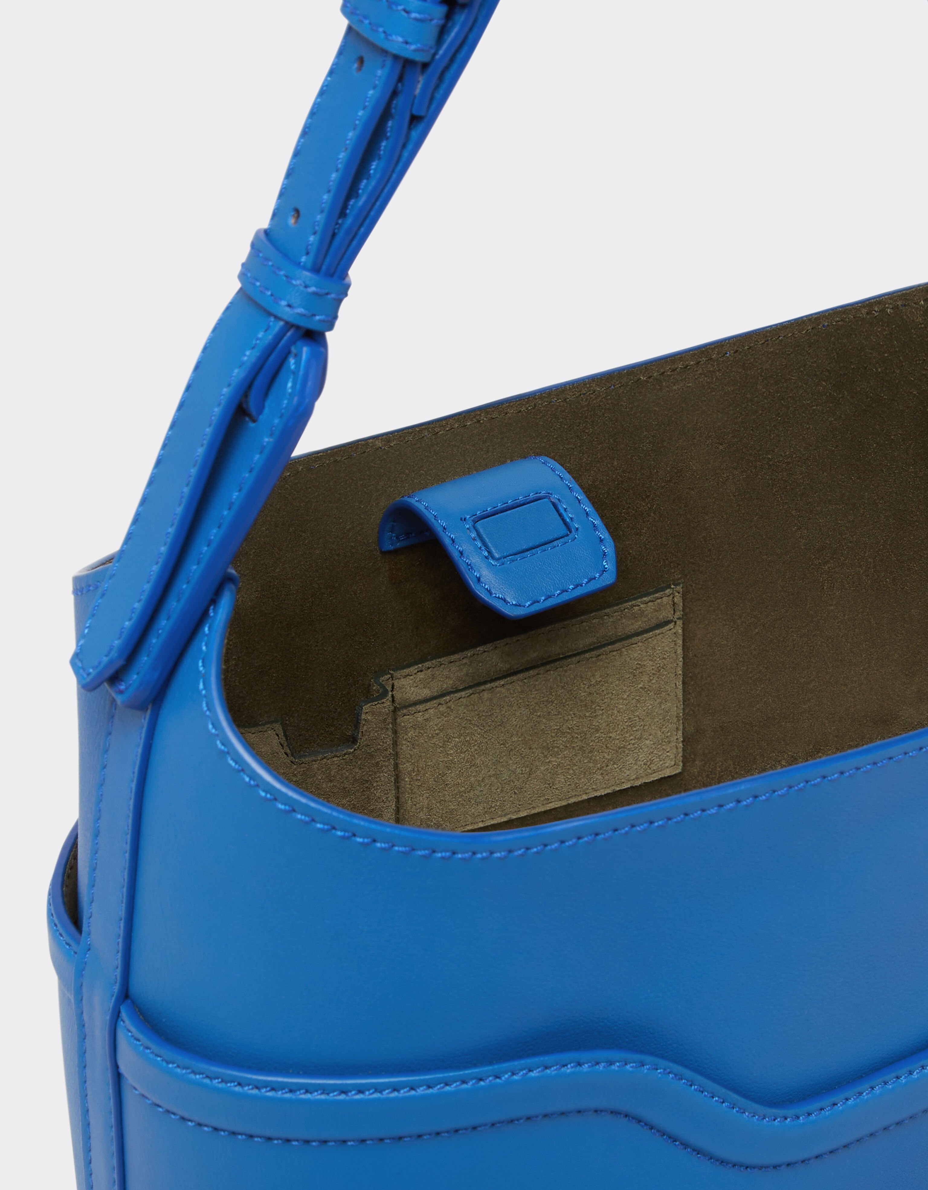 Ferrari Bucket bag in tumbled leather Klein Blue 21986f