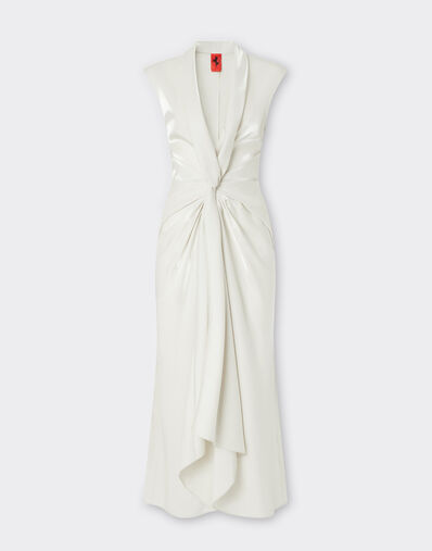 Ferrari Midi dress in shiny viscose Ecru 21798f