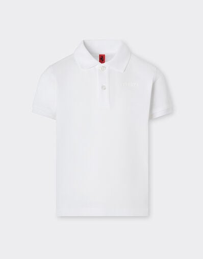 Ferrari Organic cotton polo shirt with Ferrari logo Optical White 22760fK