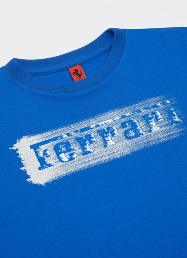 Camiseta de algodón con logotipo Ferrari cepillado Ferrari Camiseta de algodón con logotipo Ferrari cepillado Azul Klein 22464fK