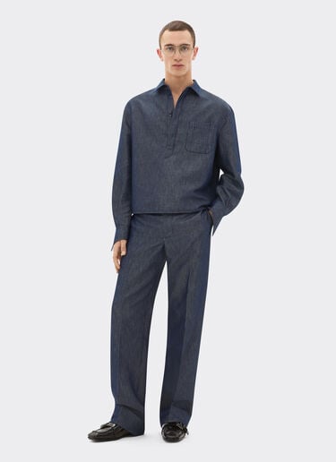 Shirt in denim effect tricotine Ferrari Shirt in denim effect tricotine Dark Denim 22439f