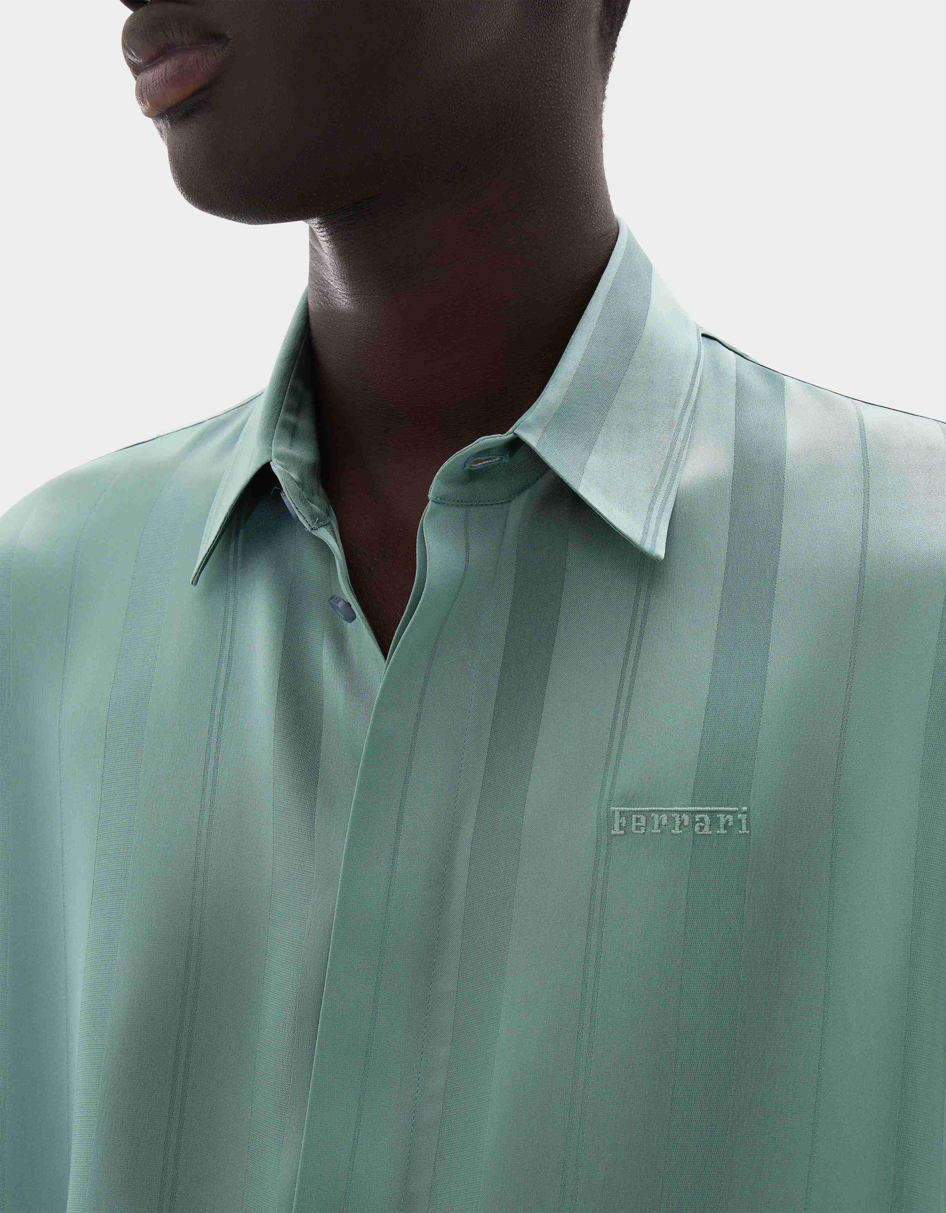Peking Stripe Jacquard Shirt Ferrari Peking Stripe Jacquard Shirt Salvia CWMSH0021WAC0001f