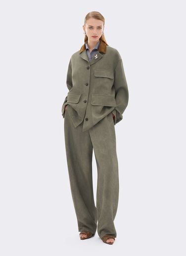 Pantalón de viscosa con efecto vintage Ferrari Pantalón de viscosa con efecto vintage Olive green CWWTR0017WVI0005f