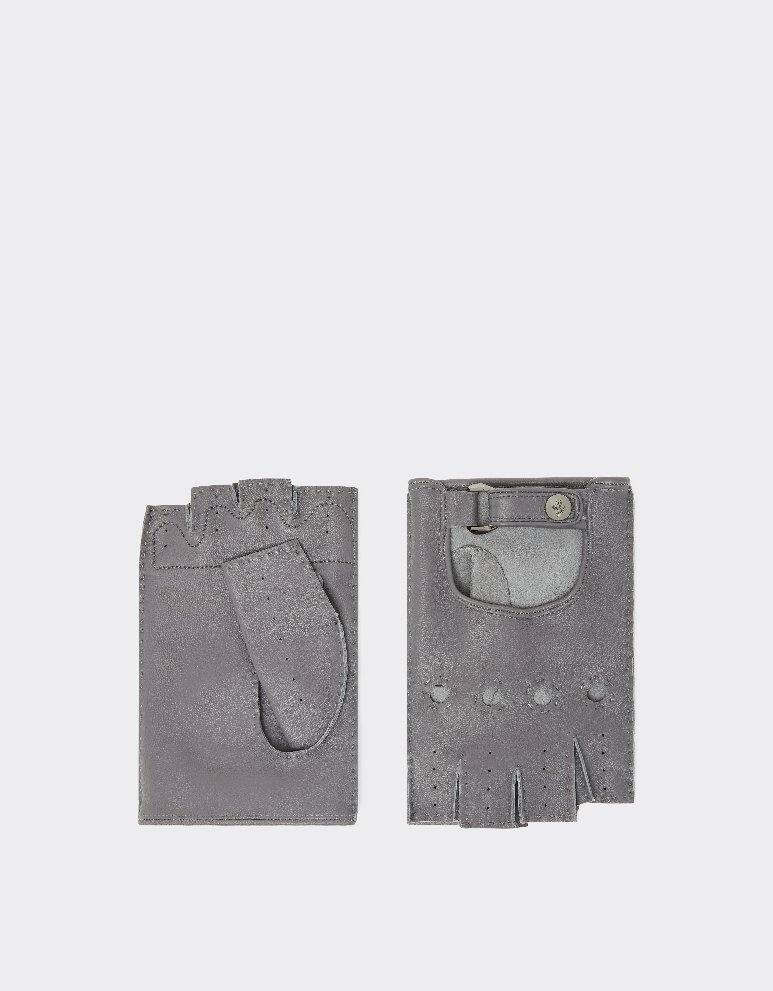 Ferrari Miami Collection fingerless driver gloves in nappa leather Dark Grey 21252f