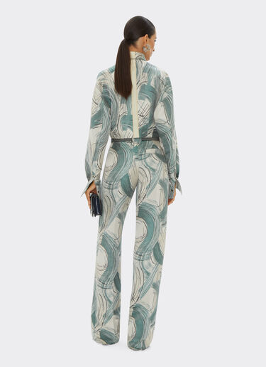 Ferrari Jacquard trousers with brushed motif Ecru 21769f
