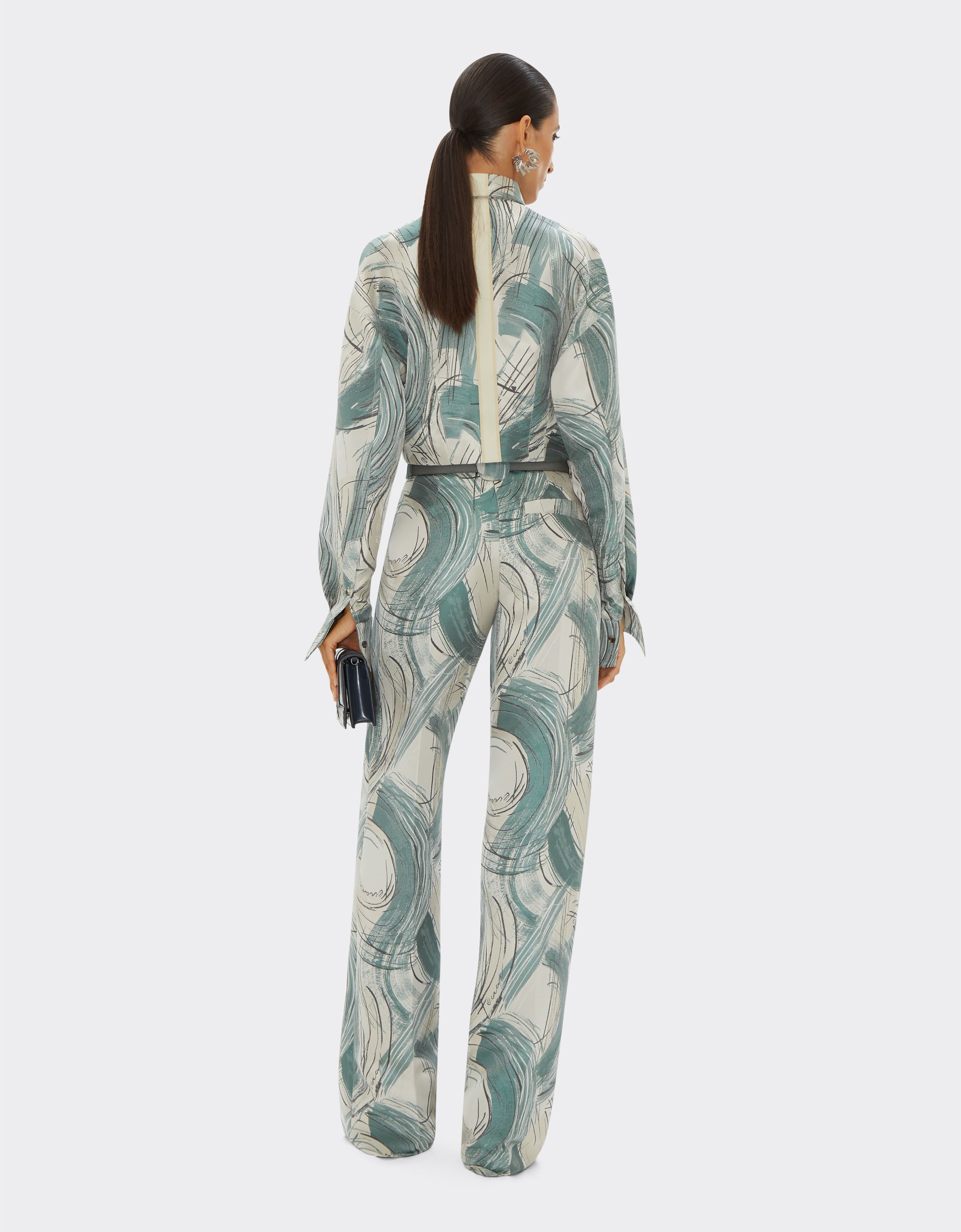 Ferrari Jacquard trousers with brushed motif Ecru 21769f