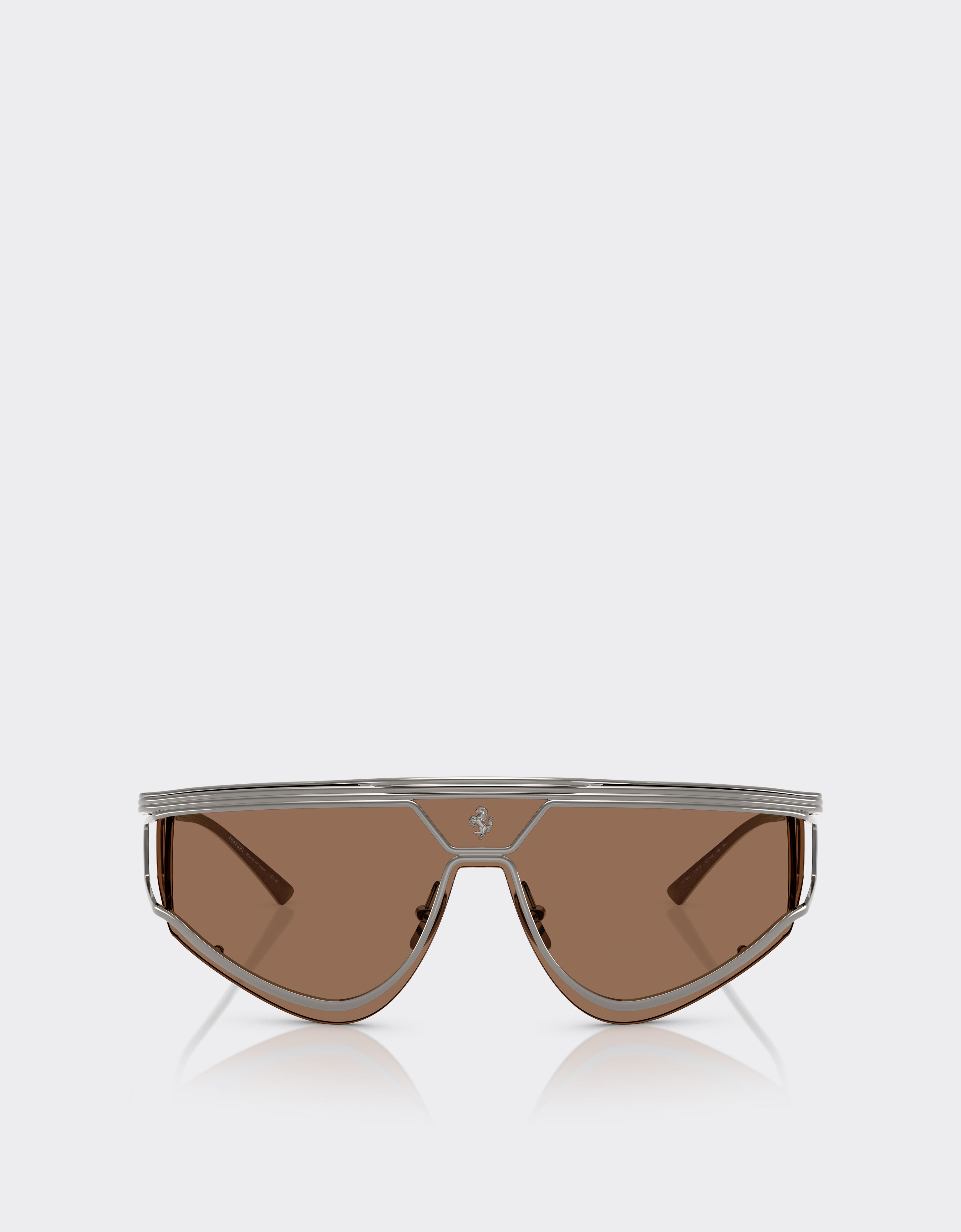 Ferrari Gafas de sol de metal satinado con montura marrón de Edición Limitada Ferrari Gris oscuro F1578f