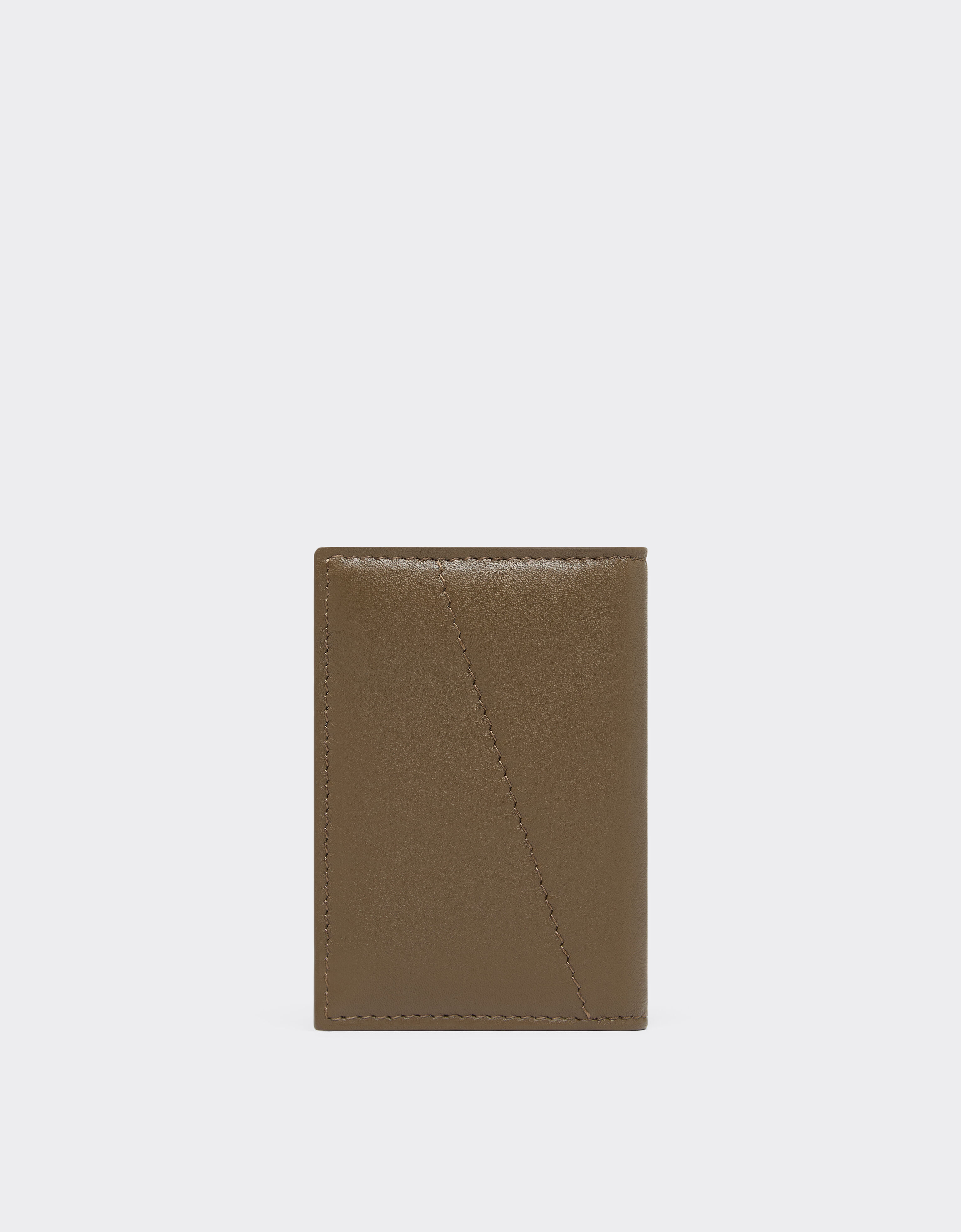 Ferrari Card holder with smooth leather pocket Khaki Green 50620f