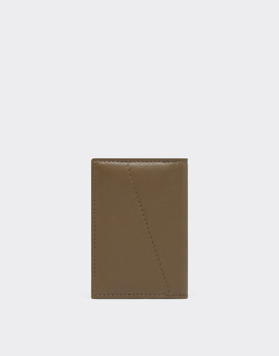 Ferrari Card holder with smooth leather pocket Khaki Green 50620f