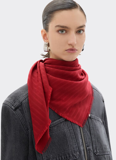Ferrari Silk scarf with micro Ferrari logo Maison Red 50190f