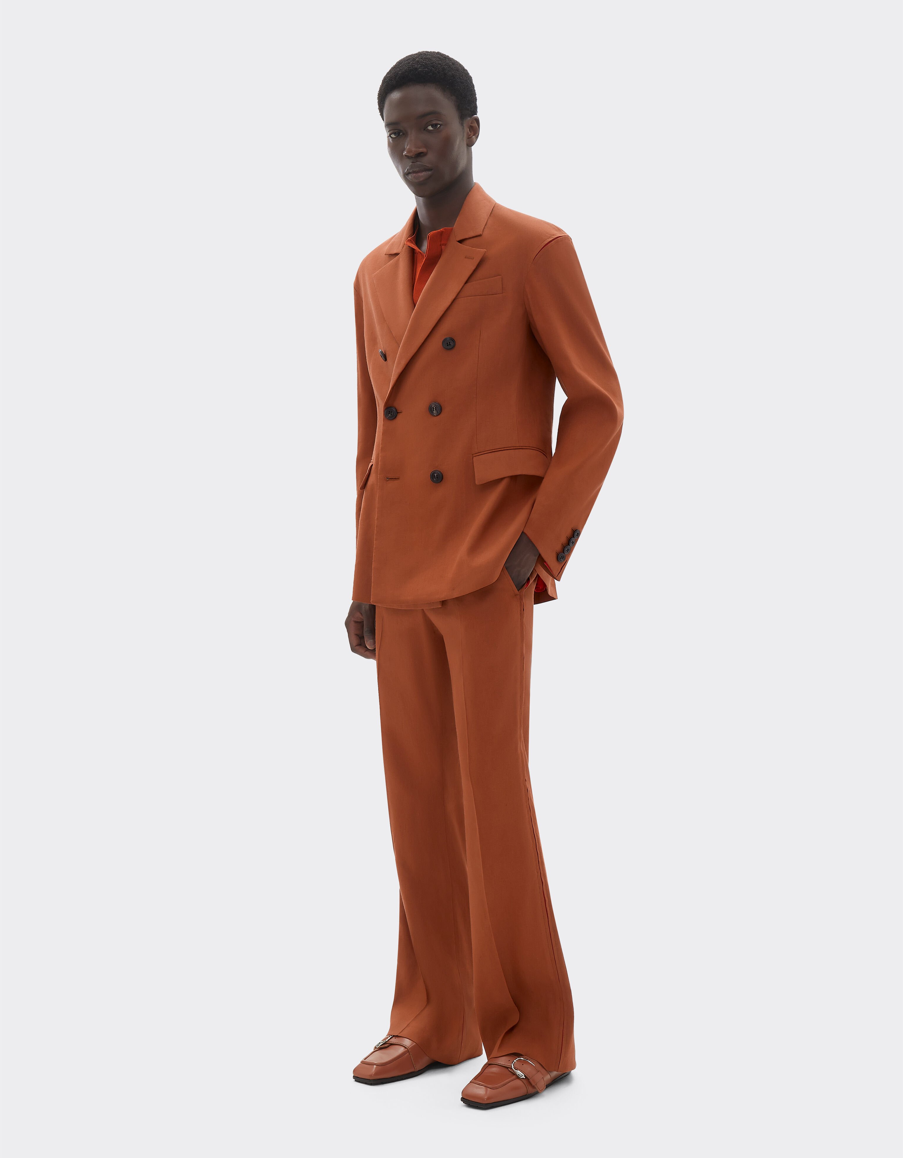 Ferrari Blazer in linen and viscose gabardine Tabacco 22088f