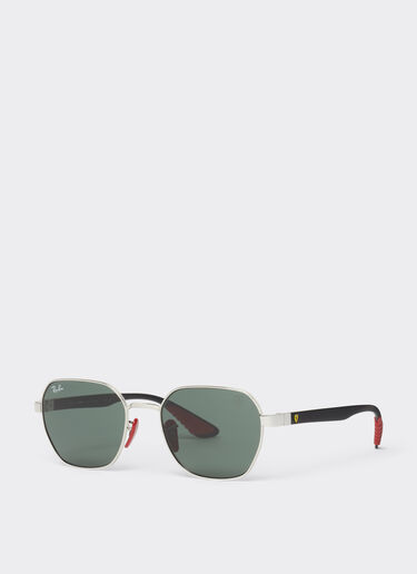 Ferrari Ray-Ban for Scuderia Ferrari 0RB3794M metal sunglasses with dark green lenses Silver F1300f