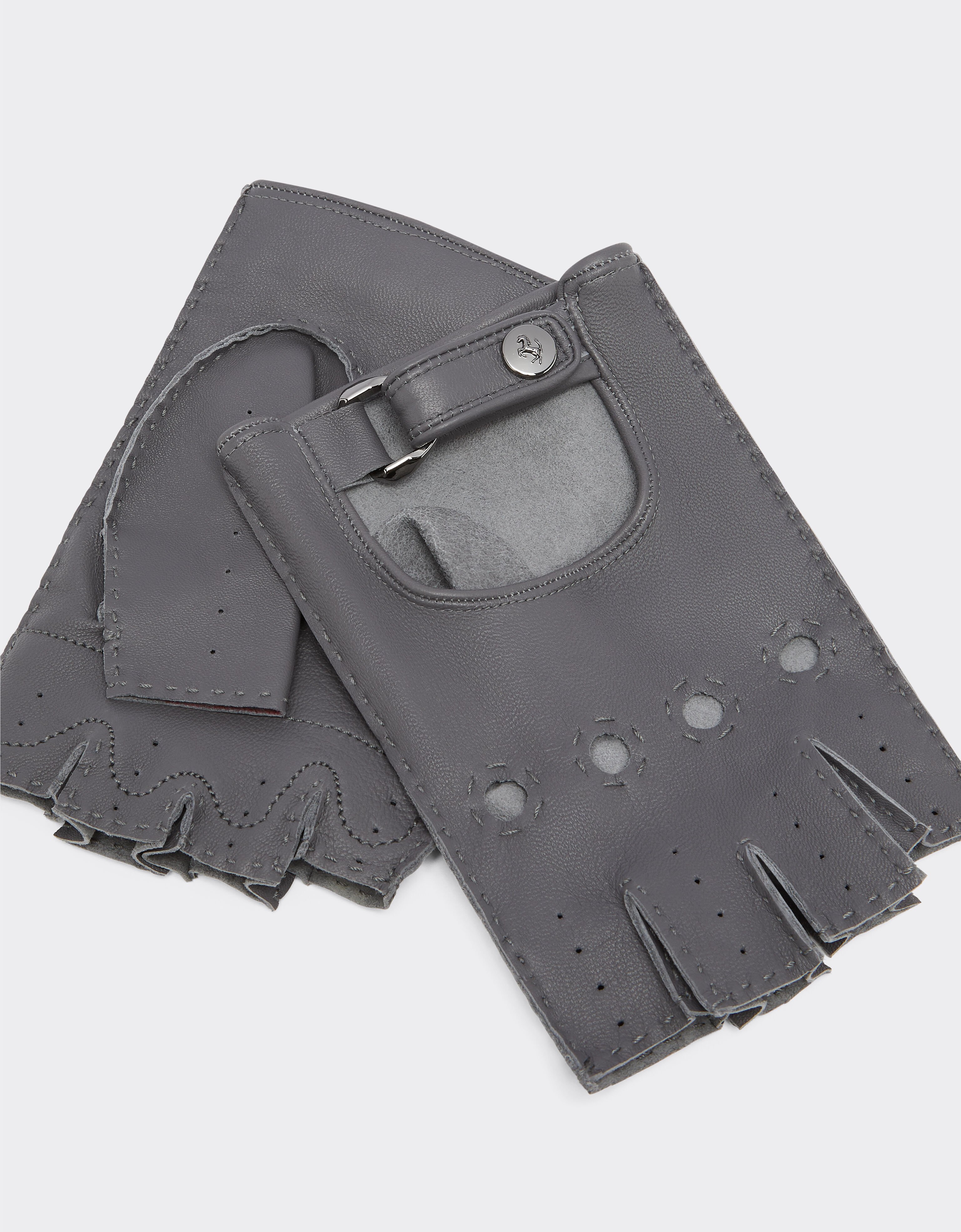 Miami Collection fingerless driver gloves in nappa leather in Dark Grey Ferrari