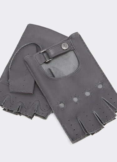 Ferrari Miami Collection fingerless driver gloves in nappa leather Dark Grey 21429f