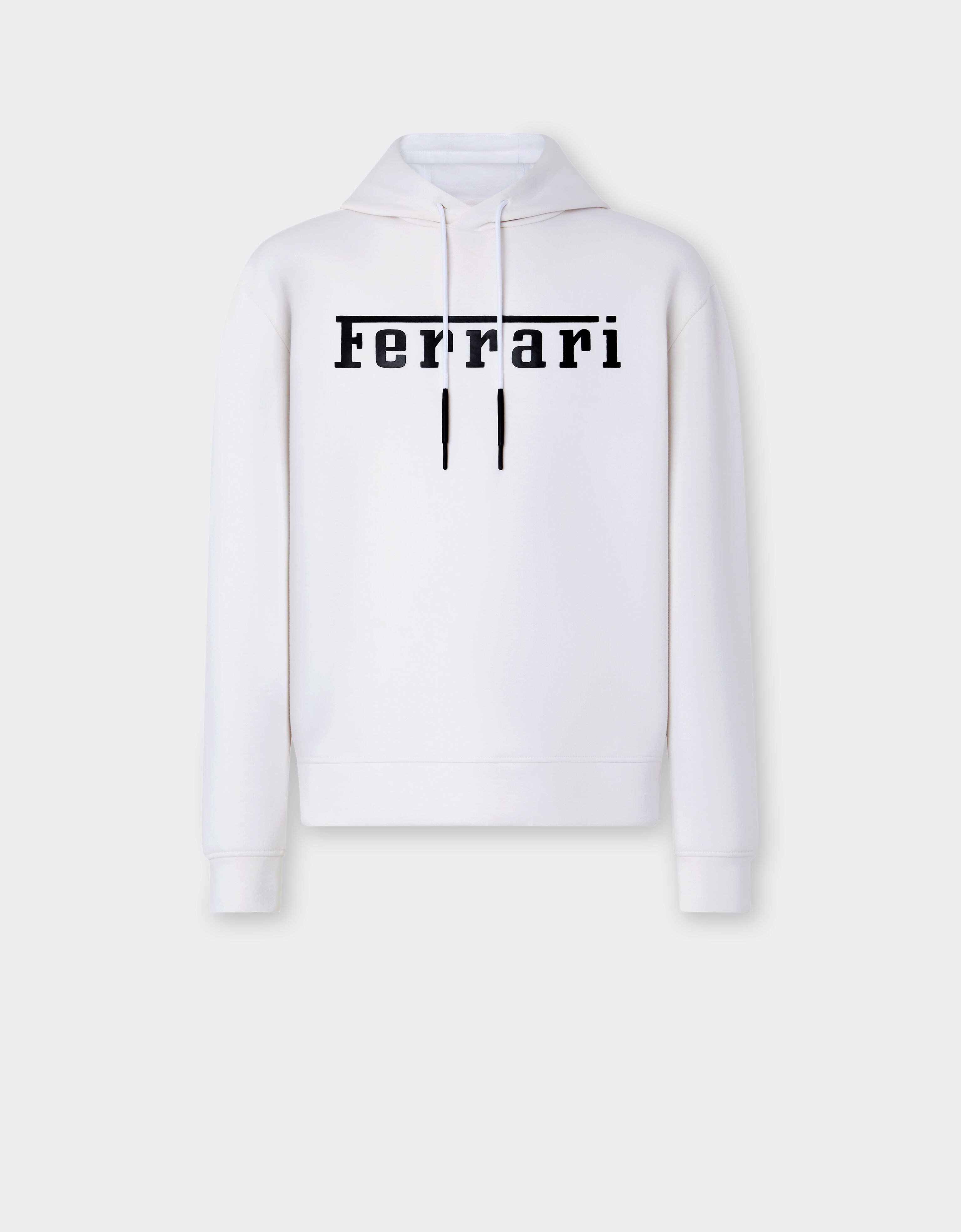 Ferrari Scuba knit sweatshirt with contrast Ferrari logo Optical White 48490f