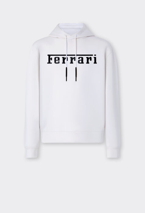 Ferrari Sweat-shirt en maille scuba avec logo Ferrari contrastant Blanc optique 48490f