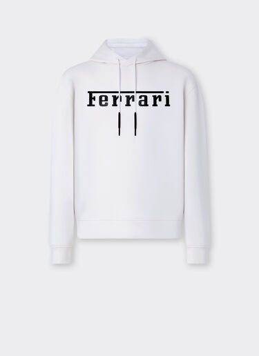Ferrari Sweat-shirt en maille scuba avec logo Ferrari contrastant Blanc optique 47819f