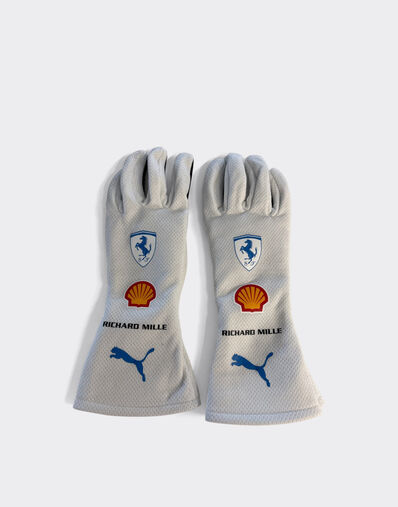 Ferrari Charles Leclerc Puma racing gloves for Scuderia Ferrari Optical White LA092f