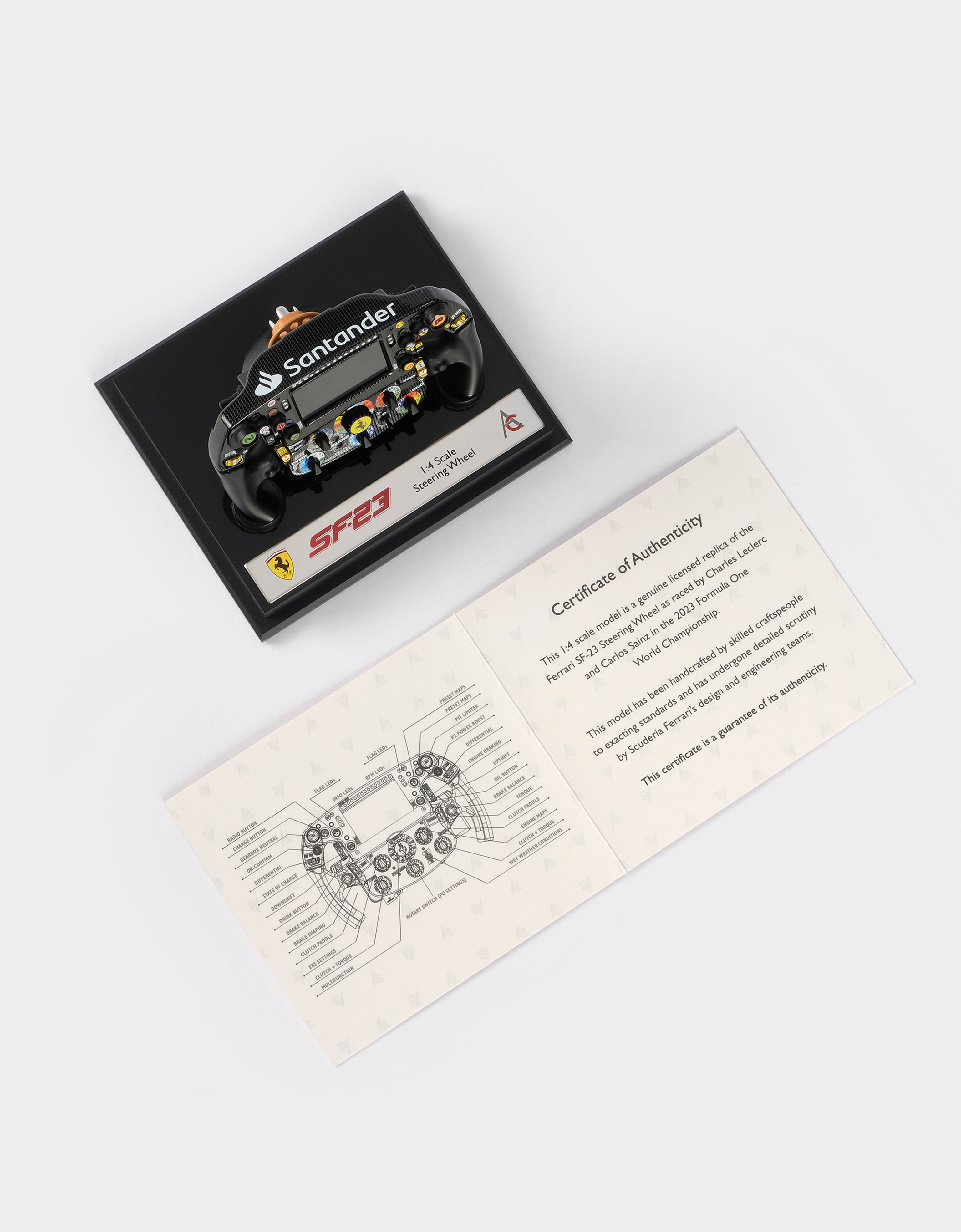 Ferrari SF-23 steering wheel model in 1:4 scale Black F1048f