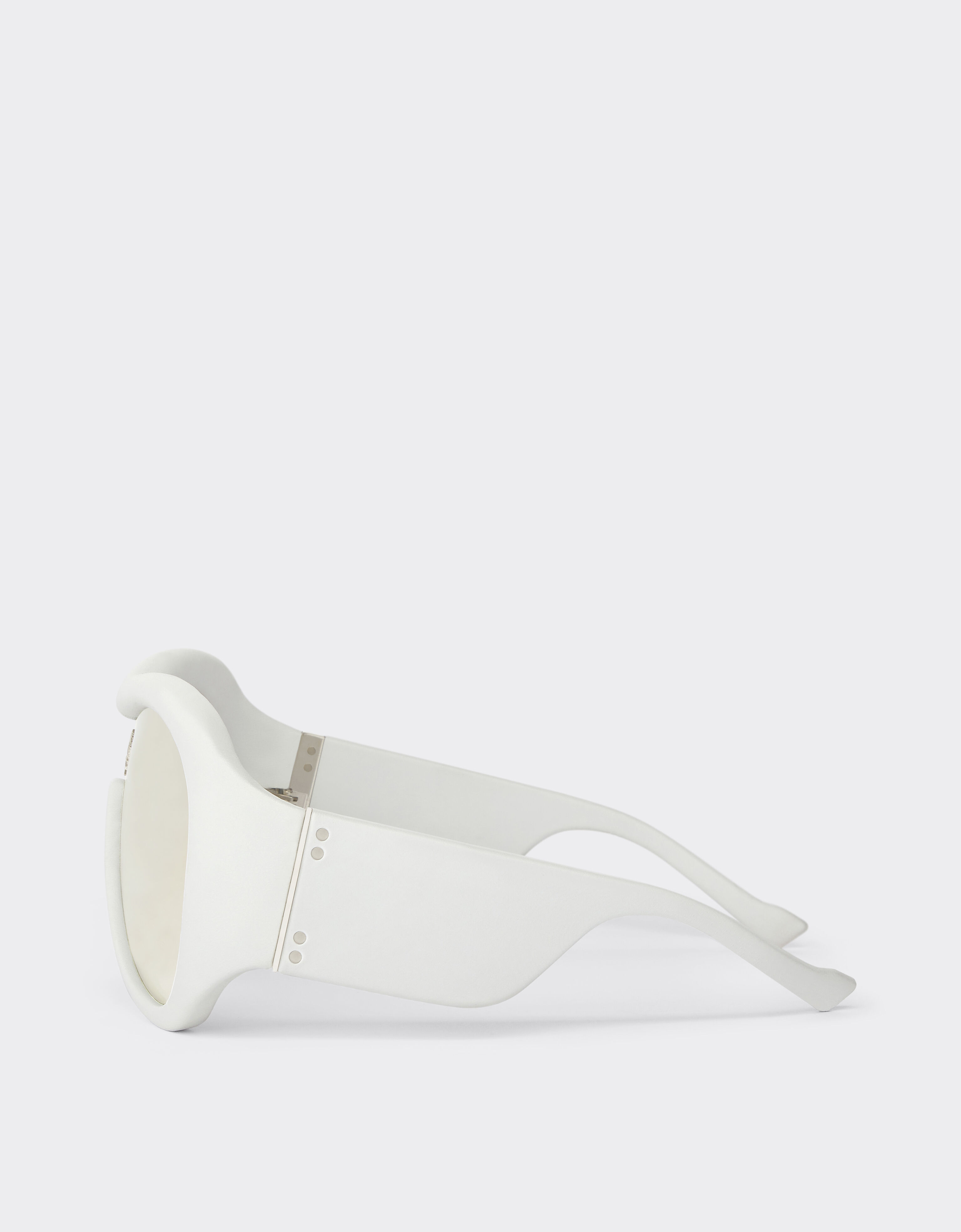 Ferrari Limited Edition Ferrari white leather covered sunglasses with silver mirror lens Optical White F1246f