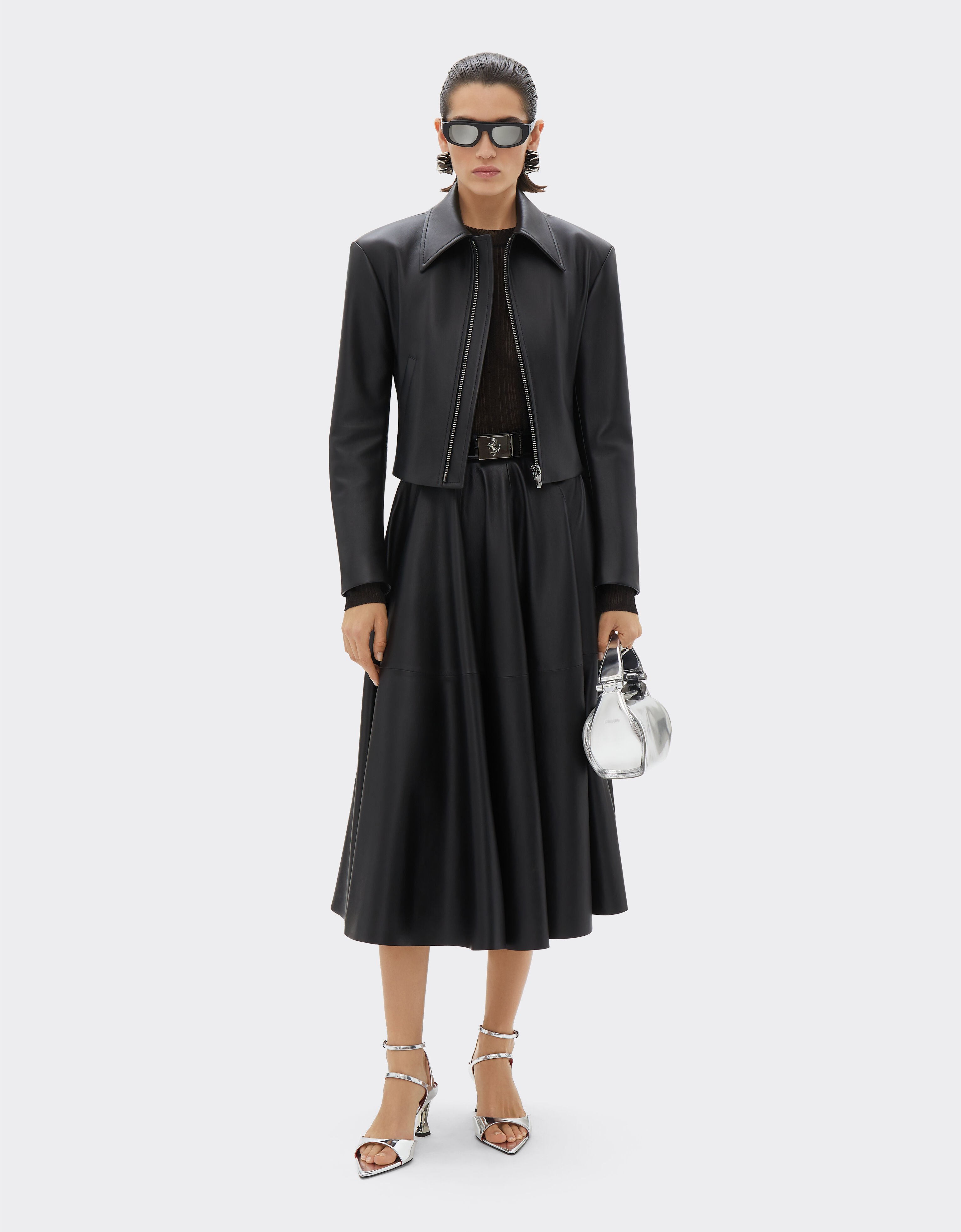 Veste motard en cuir nappa Ferrari Veste motard en cuir nappa Noir 21644f