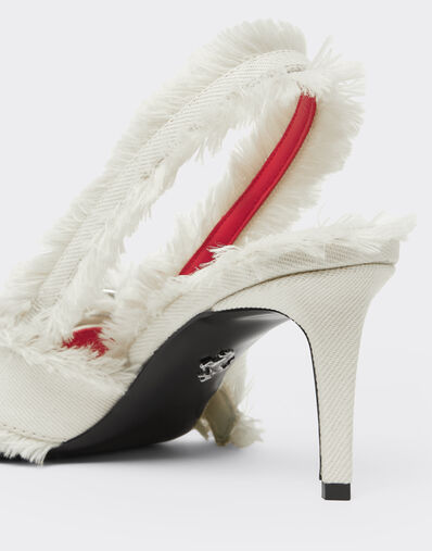 Ferrari Canvas slingback shoe Avorio 50886f