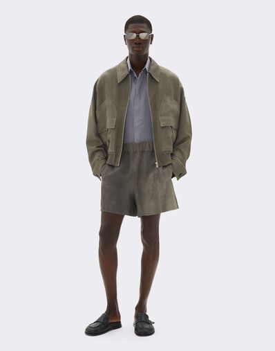 Ferrari Pantalones cortos de cady con efecto lavado Olive green CWMTR0038WVI0005f
