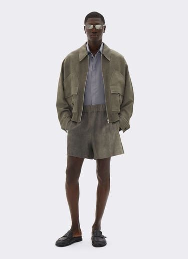 Pantalones cortos de cady con efecto lavado Ferrari Pantalones cortos de cady con efecto lavado Olive green CWMTR0038WVI0005f