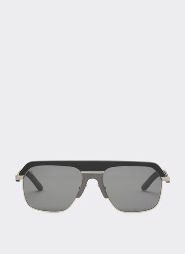 Ferrari Ferrari sunglasses in matte silver metal with gray polarized lenses Black LA0EQf