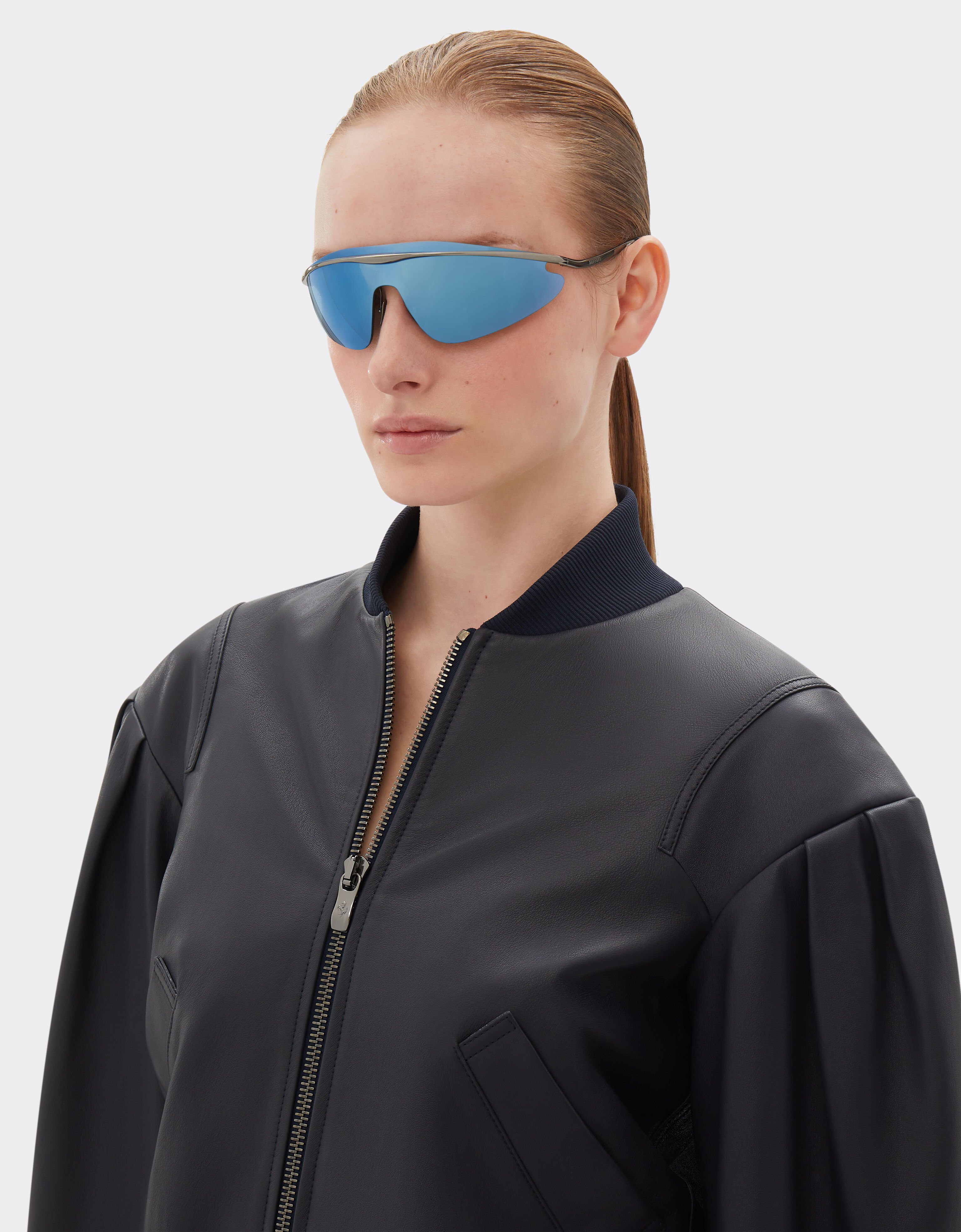 Ferrari Ferrari shield sunglasses in gunmetal grey with blue mirror lens Dark Grey F1531f