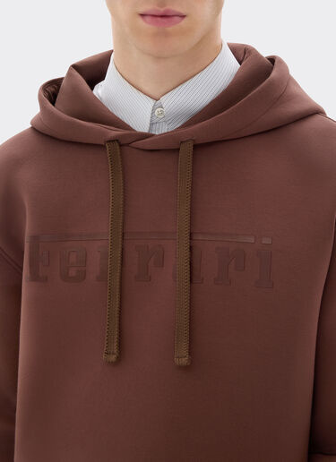 Ferrari Hooded sweatshirt in scuba Espresso 49280f