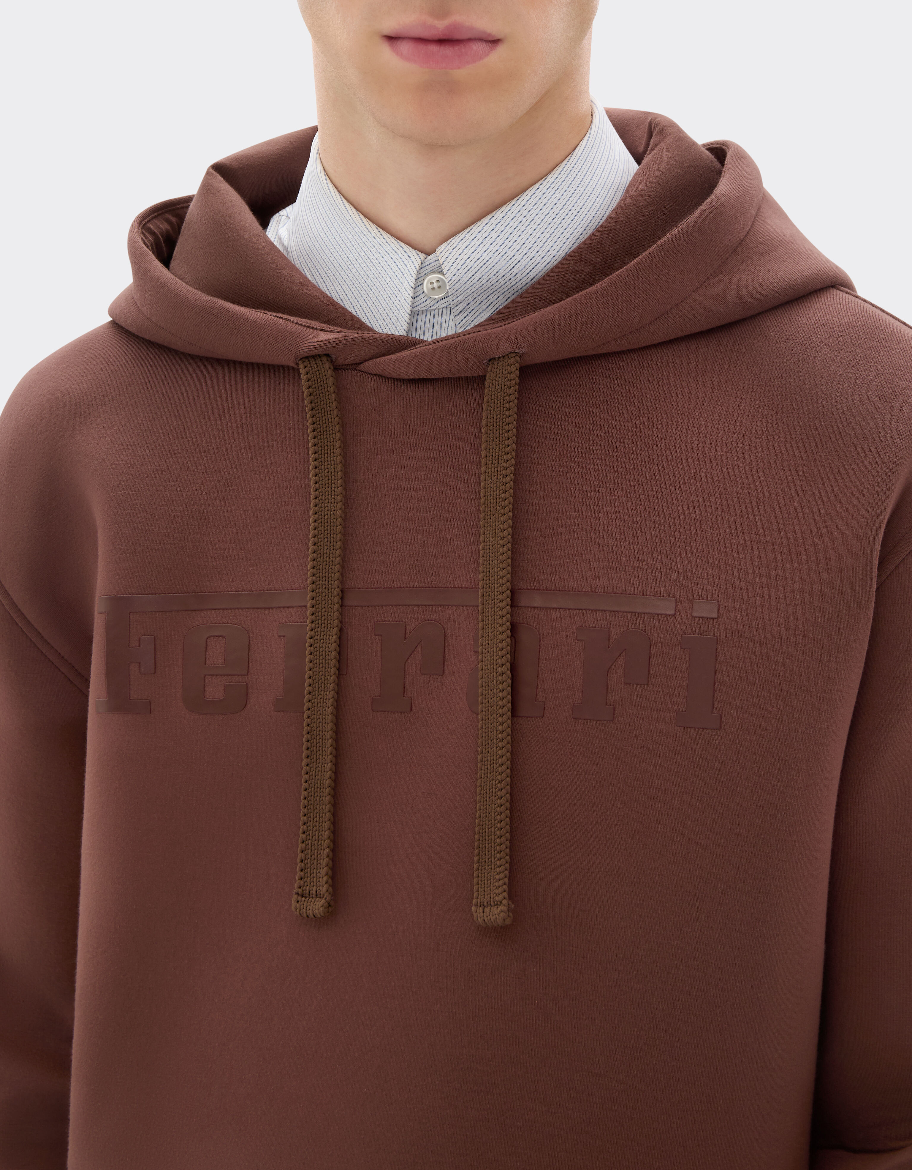 Ferrari Hooded sweatshirt in scuba Espresso 49280f