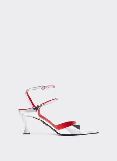 Ferrari Sandalia slingback de piel espejada Negro mate 22009f