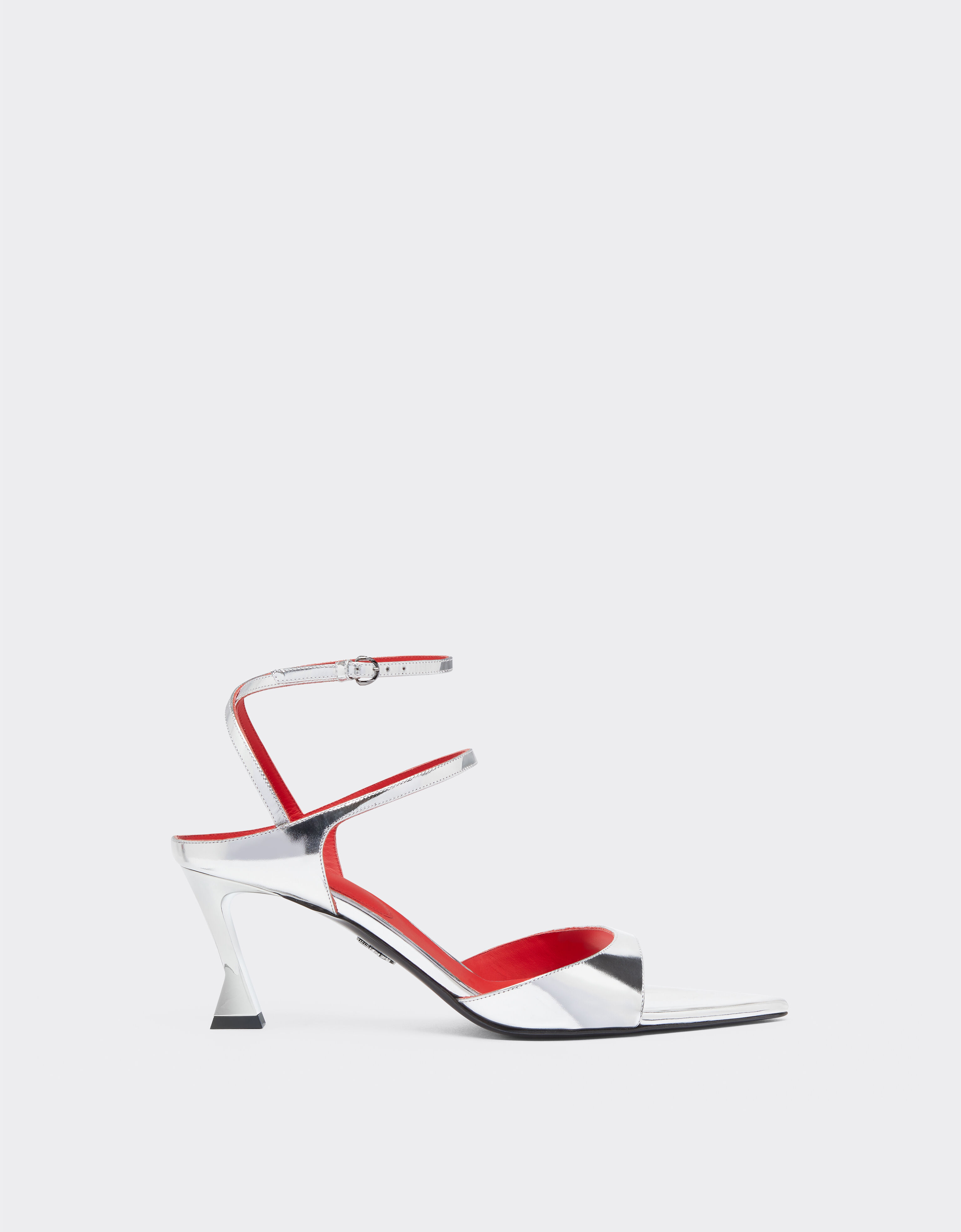 Ferrari Sandalia slingback de piel espejada Negro mate 22009f