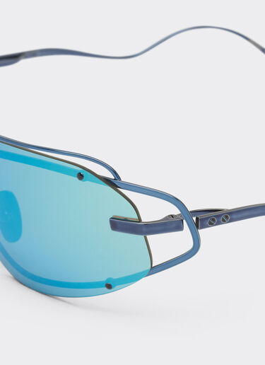 Ferrari Ferrari sunglasses in blue titanium with mirror light blue shield Blu Scozia LA02Zf