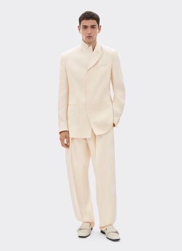 Ferrari Pantalon en soie shantung Avorio 50898f