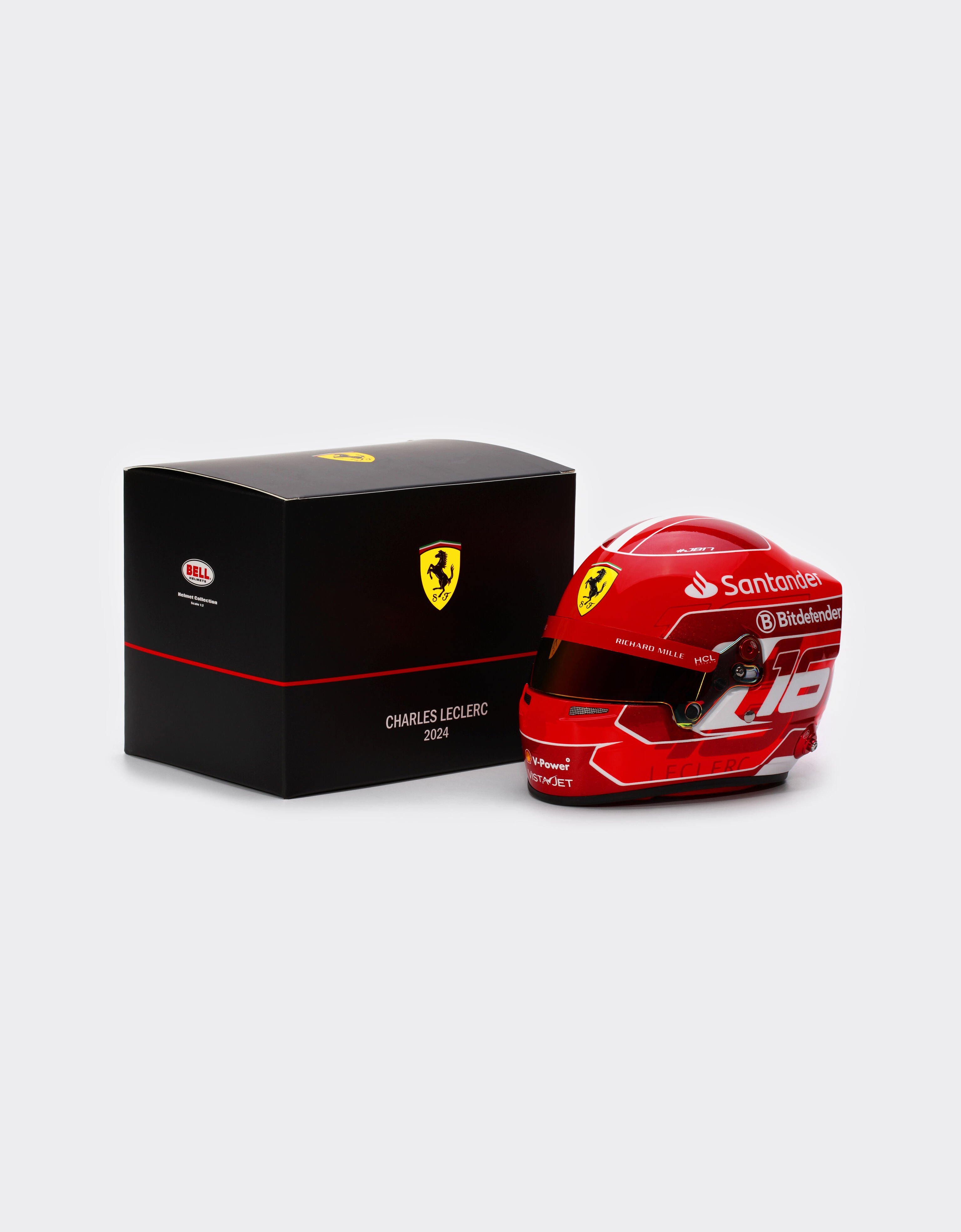 Ferrari 2024 Charles Leclerc mini helmet in 1:2 scale Red F1344f