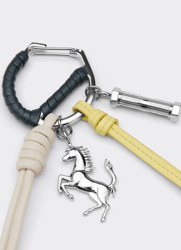 Multicolored metal and leather keyring with charm Ferrari Multicolored metal and leather keyring with charm Ultramarine 50011f