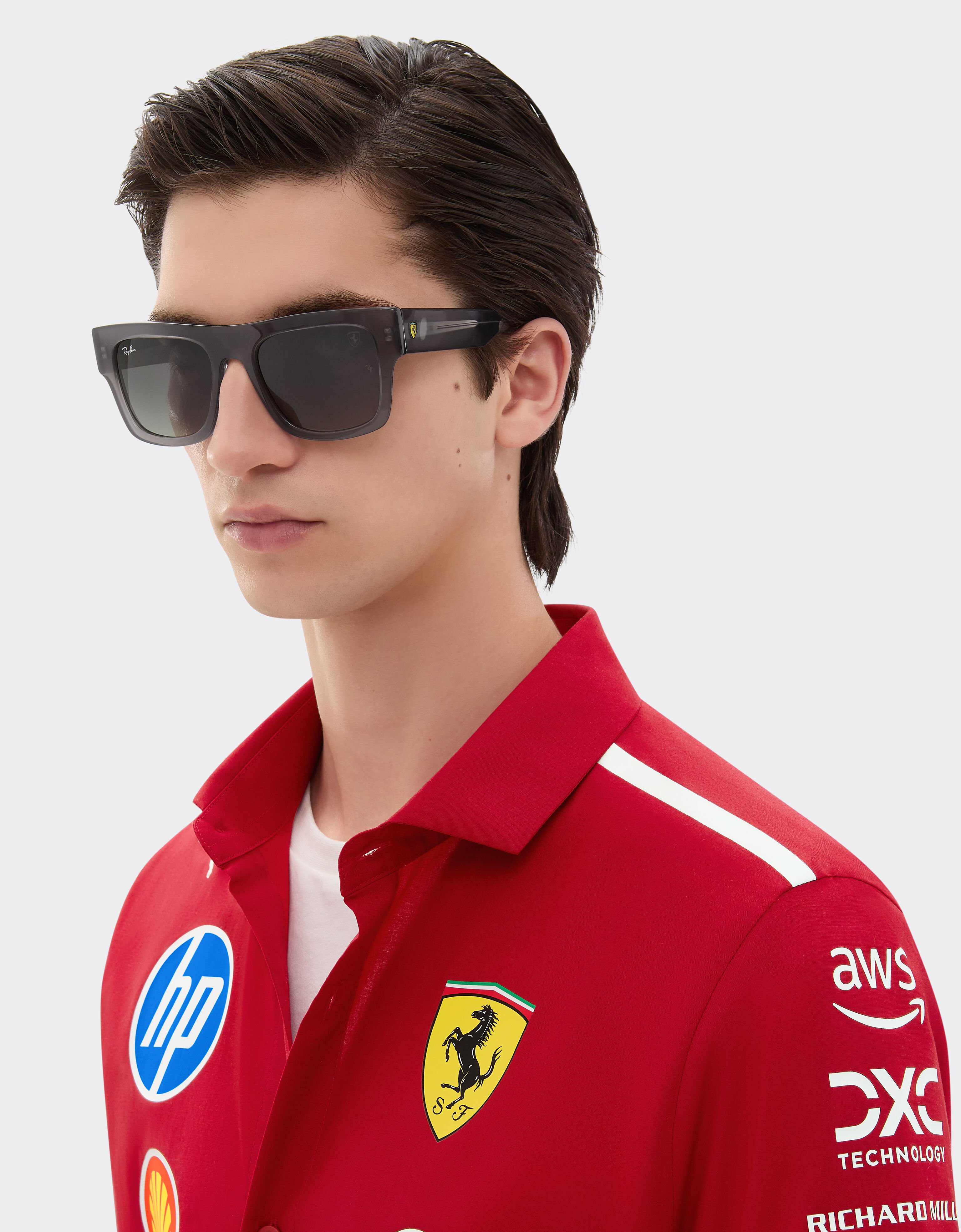 Ferrari Ray-Ban for Scuderia Ferrari RB2217M in transparent grey acetate with gradient grey lenses Ingrid LA015f