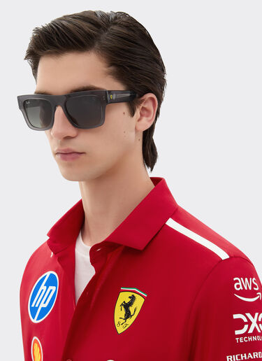 Ray-Ban for Scuderia Ferrari RB2217M in transparent grey acetate with gradient grey lenses Ferrari Ray-Ban for Scuderia Ferrari RB2217M in transparent grey acetate with gradient grey lenses Ingrid LA015f