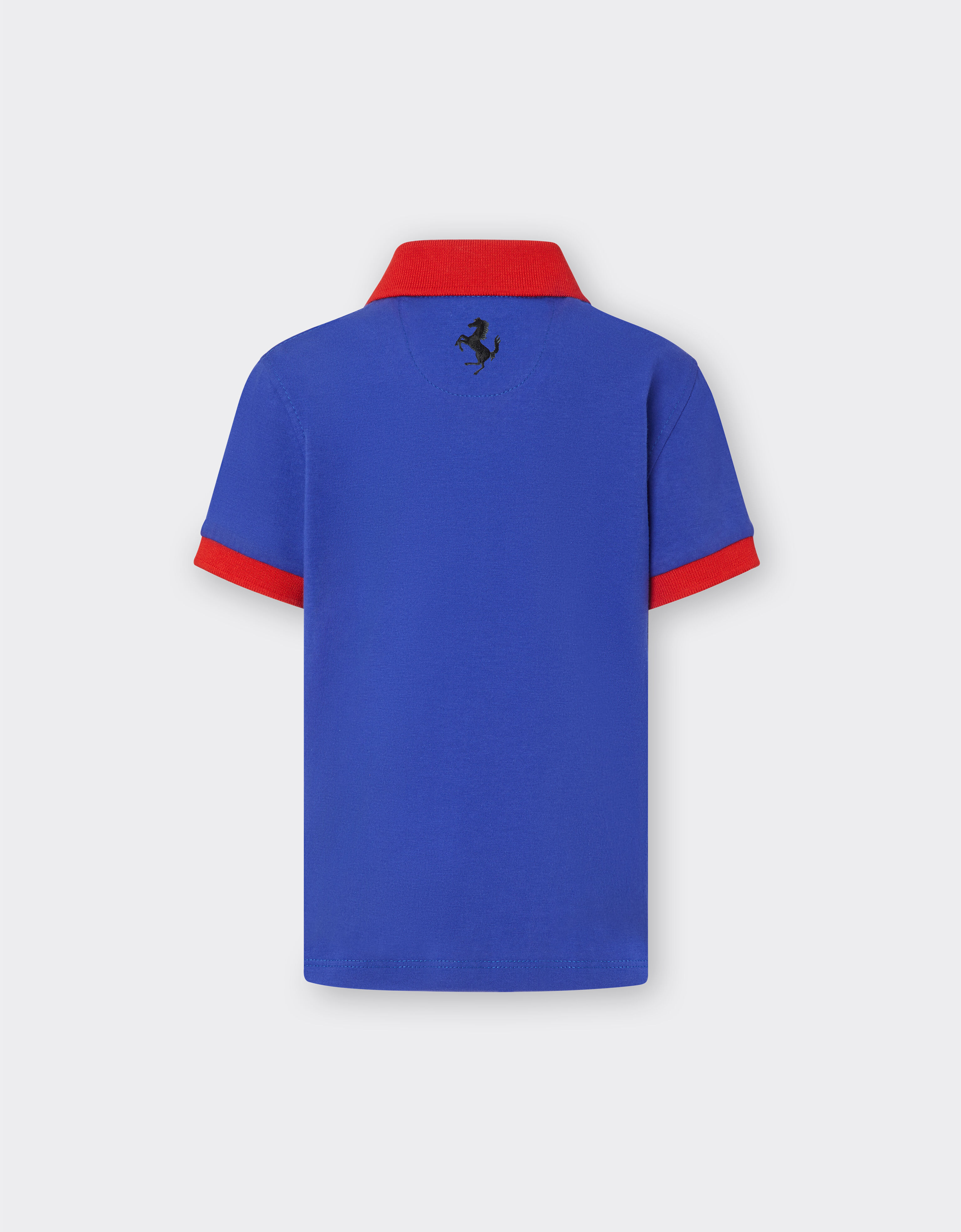 Ferrari Short sleeves -Contrast collar and cuffs - Front buttoning 古蓝色 20160fK