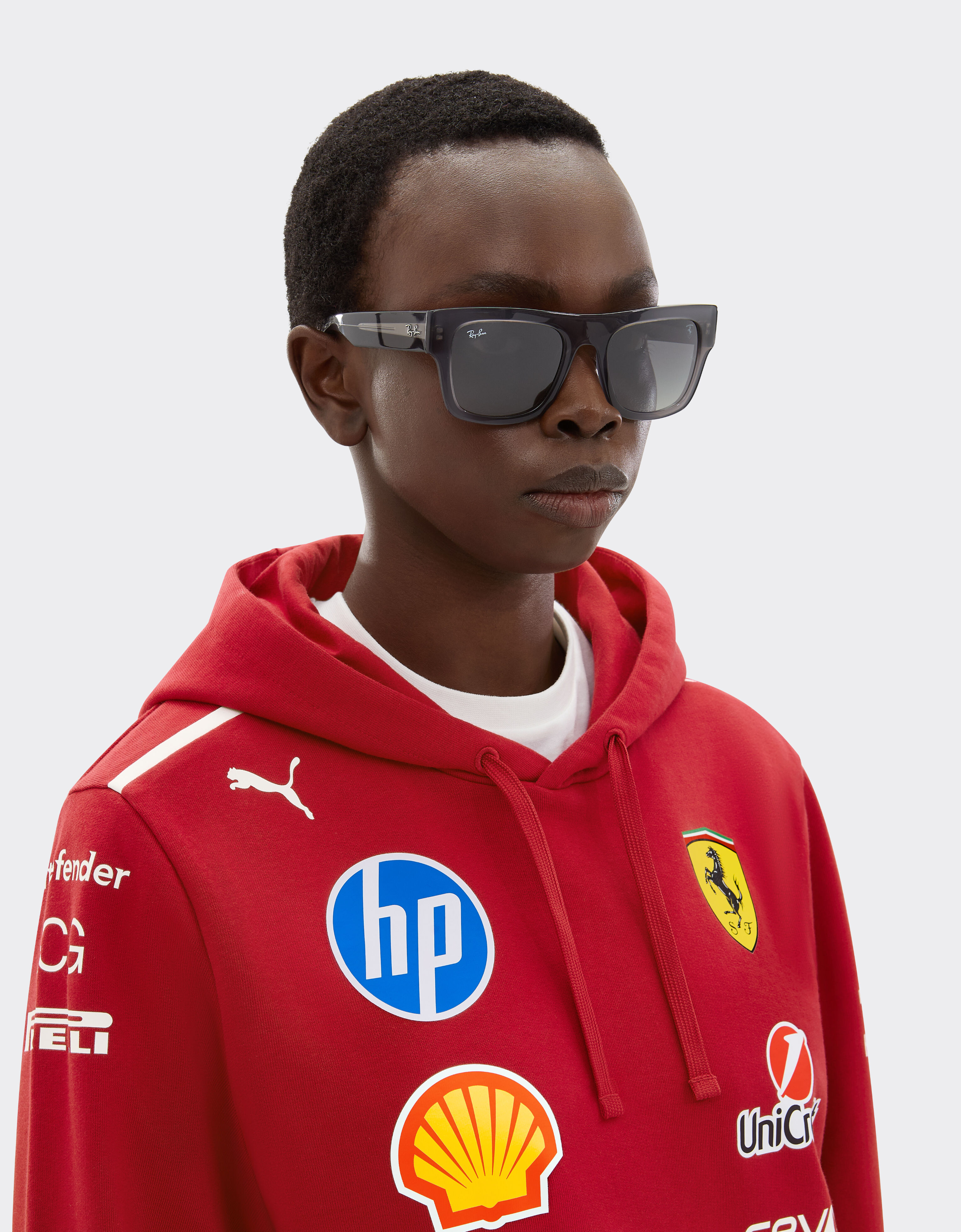 Ferrari Ray-Ban for Scuderia Ferrari RB2217M in transparent grey acetate with gradient grey lenses Ingrid LA015f