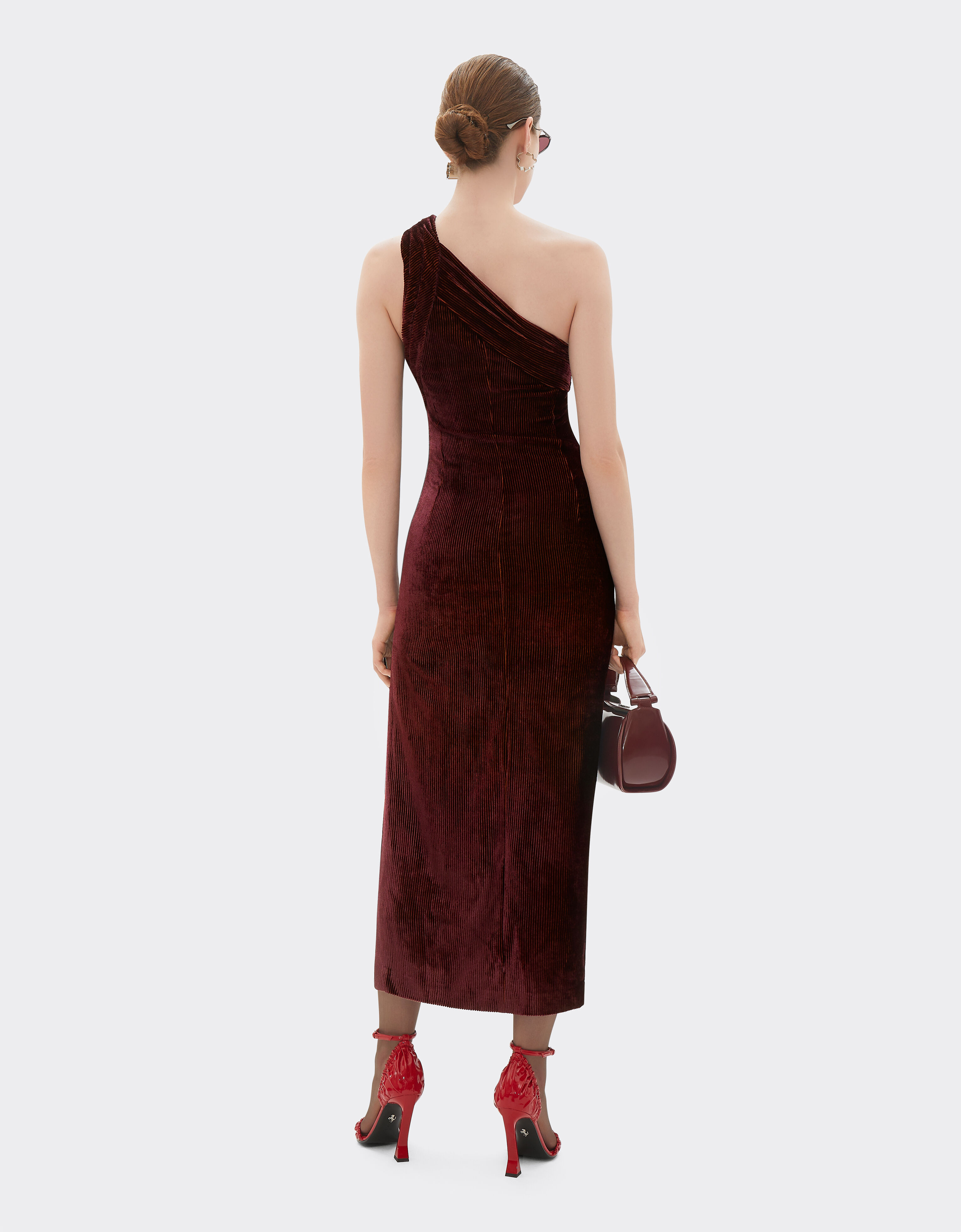 Ferrari Shiny corduroy dress Mahogany 22644f