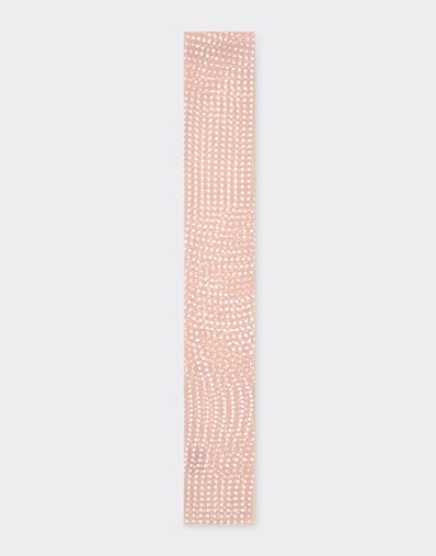 Ferrari Silk Shelley scarf with Cavallino Dots print Nude 22479f