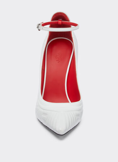 Ferrari Zapato de salón de napa con pulsera y motivo de librea Blanco óptico 21108f