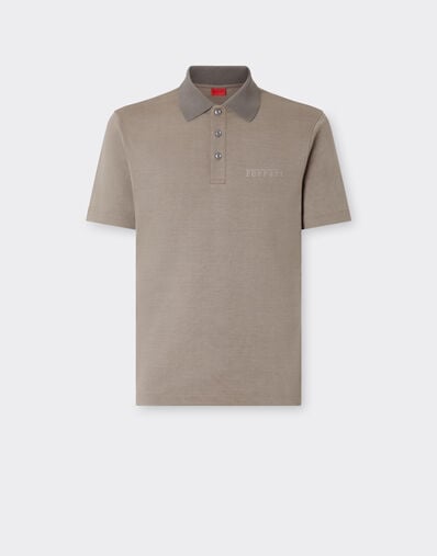 Cotton polo shirt with Ferrari logo Ferrari Cotton polo shirt with Ferrari logo Clay 50994f