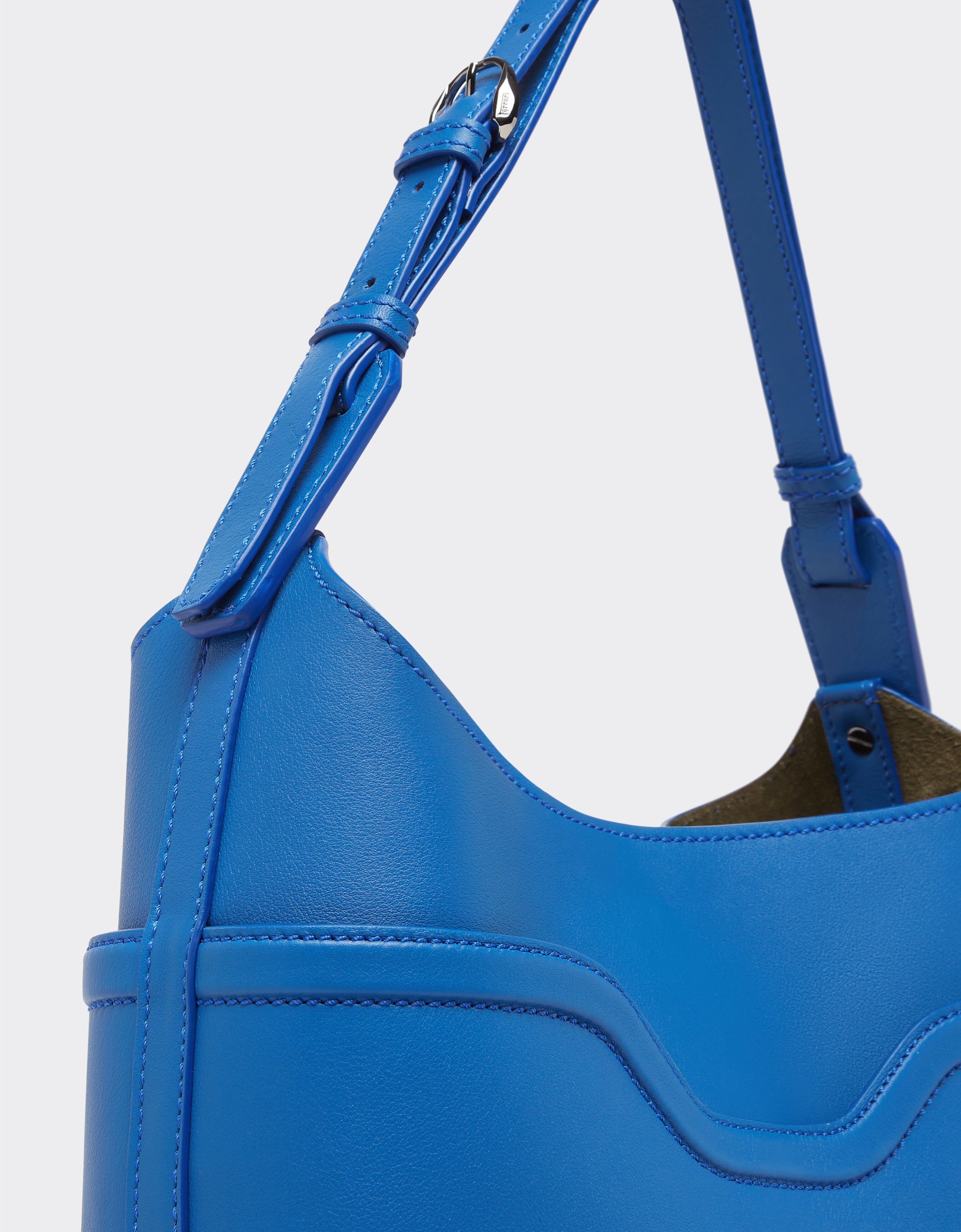 Ferrari Bucket bag in tumbled leather Klein Blue 21986f