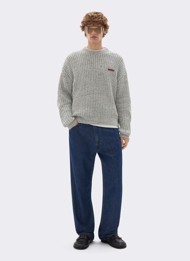 Ferrari Denim-effect crew-neck jumper Beige CKMCN0013KCO0008f