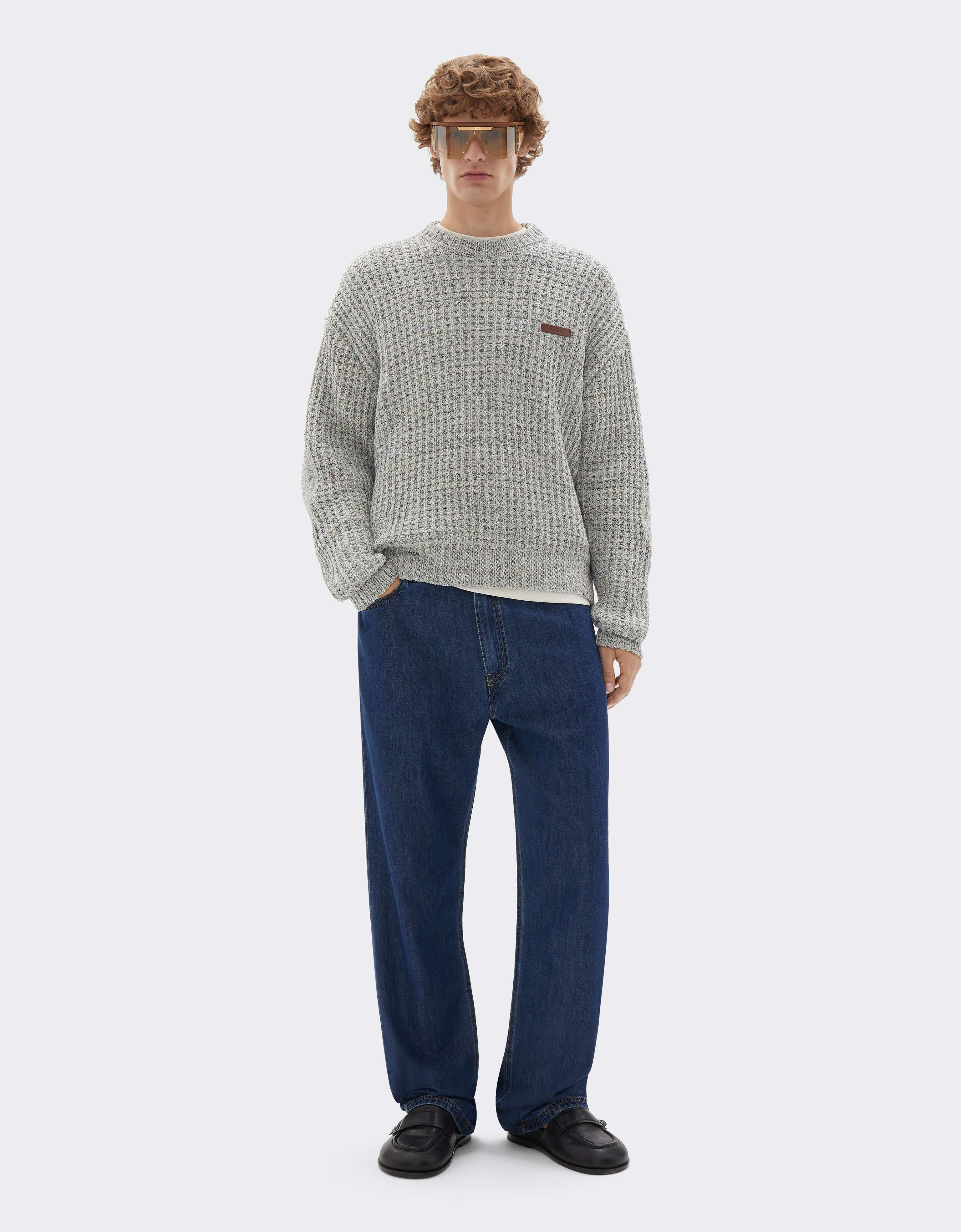 Ferrari Denim-effect crew-neck jumper Beige CKMCN0013KCO0008f