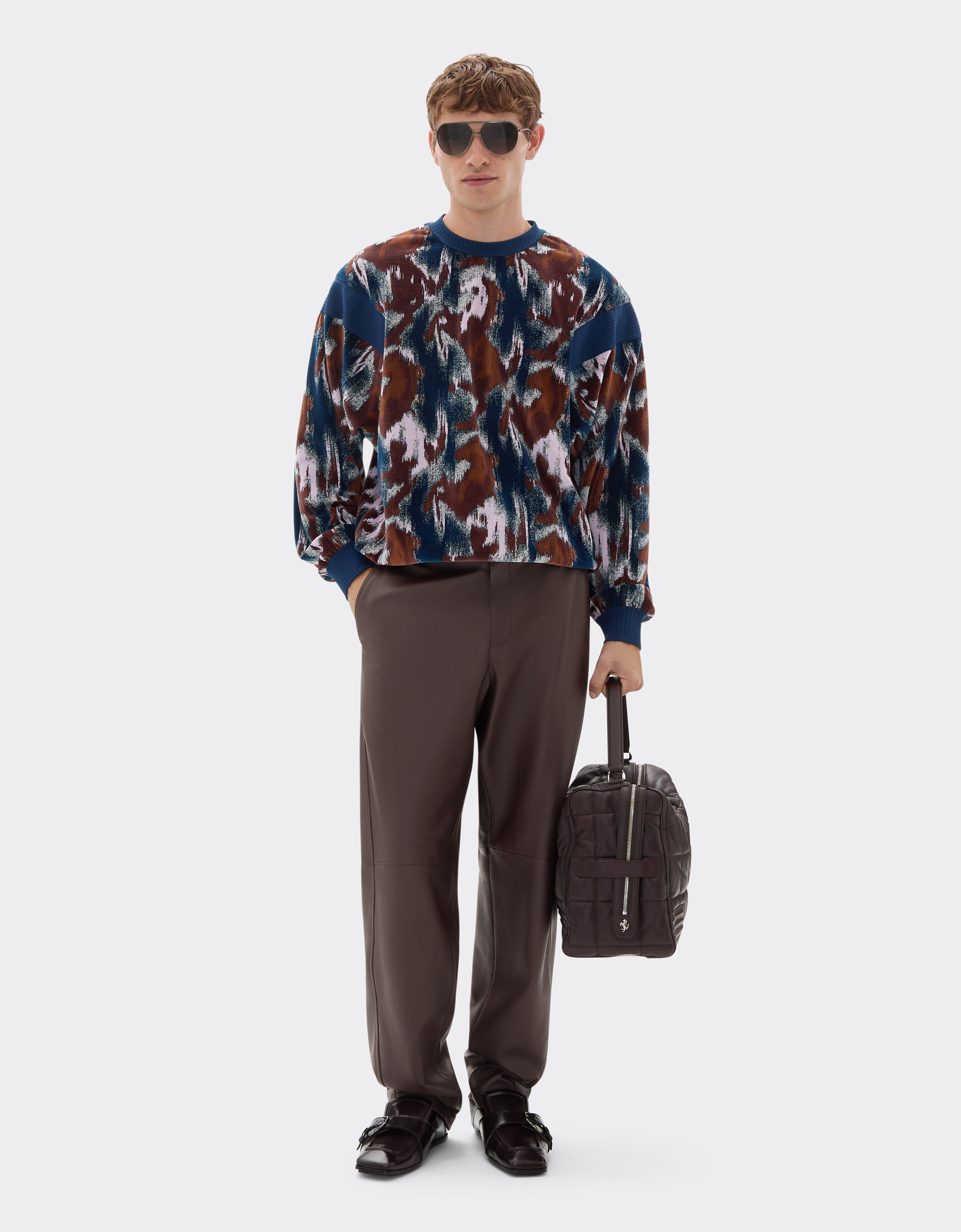 Ferrari Leather chino pants Espresso 49463f